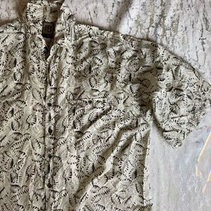 Bruno designed in Italy Silk Leaf print button down shirt